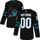 Men's San Jose Sharks Customized Black Alternate Authentic Jersey