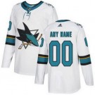 Men's San Jose Sharks Customized White Authentic Jersey