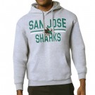 Men's San Jose Sharks Starter Gray Mesh Look Team Name Logo Tri Blend Pullover Hoodie