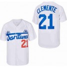 Men's Santurce Crabbers #21 Roberto Clemente White Baseball Jersey