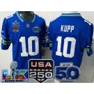 Men's Seattle Seahawks #10 Cooper Kupp Limited Blue 250th 50th LX FUSE Vapor Jersey