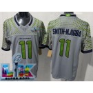 Men's Seattle Seahawks #11 Jaxon Smith Njigba Limited Gray Rivalries Super Bowl LX FUSE Vapor Jersey
