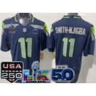 Men's Seattle Seahawks #11 Jaxon Smith Njigba Limited Navy 250th 50th LX FUSE Vapor Jersey