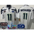 Men's Seattle Seahawks #11 Jaxon Smith Njigba Limited White 250th 50th LX FUSE Vapor Jersey
