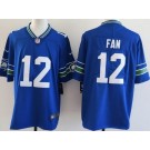 Men's Seattle Seahawks #12 Fan Limited Blue Throwback Vapor Jersey