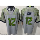 Men's Seattle Seahawks #12 Fan Limited Gray Rivalries FUSE Vapor Jersey