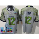 Men's Seattle Seahawks #12 Fan Limited Gray Rivalries Super Bowl LX FUSE Vapor Jersey