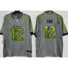 Men's Seattle Seahawks #12 Fan Limited Gray Rivalries Vapor Jersey