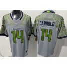 Men's Seattle Seahawks #14 Sam Darnold Limited Gray Rivalries FUSE Vapor Jersey