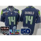 Men's Seattle Seahawks #14 Sam Darnold Limited Navy 250th 50th LX FUSE Vapor Jersey