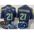 Men's Seattle Seahawks #21 Devon Witherspoon Limited Navy 250th 50th LX FUSE Vapor Jersey