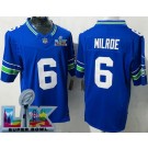 Men's Seattle Seahawks #6 Jalen Milroe Limited Blue Super Bowl LX FUSE Vapor Jersey
