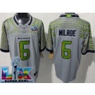 Men's Seattle Seahawks #6 Jalen Milroe Limited Gray Rivalries Super Bowl LX FUSE Vapor Jersey