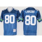 Men's Seattle Seahawks #80 Steve Largent Blue Throwback Jersey