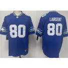 Men's Seattle Seahawks #80 Steve Largent Limited Blue Throwback Vapor Jersey