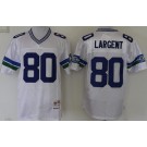 Men's Seattle Seahawks #80 Steve Largent White Throwback Jersey
