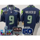 Men's Seattle Seahawks #9 Kenneth Walker III Limited Navy 250th 50th LX FUSE Vapor Jersey