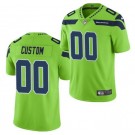 Men's Seattle Seahawks Customized Limited Green Rush Color Jersey