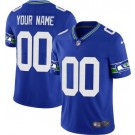 Men's Seattle Seahawks Customized Limited Steel Blue Throwback FUSE Vapor Jersey