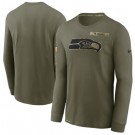 Men's Seattle Seahawks Olive 2021 Salute To Service Performance Long Sleeve T-Shirt