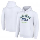 Men's Seattle Seahawks Starter White Logo Pullover Hoodie