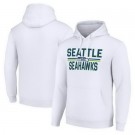 Men's Seattle Seahawks Starter White Mesh Team Graphic Tri Blend Pullover Hoodie