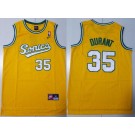 Men's Seattle Sonics #35 Kevin Durant Yellow Throwback Swingman Jersey