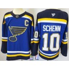 Men's St Louis Blues #10 Brayden Schenn Blue Authentic Jersey