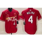 Men's St Louis Cardinals #4 Yadier Molina Red 2024 City Connect Limited Jersey