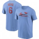 Men's St Louis Cardinals #6 Stan Musial Light Blue Printed T Shirt 112521
