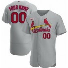 Men's St Louis Cardinals Customized Gray Authentic Jersey