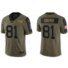 Men's Tampa Bay Buccaneers #81 Antonio Brown Limited Olive 2021 Salute To Service Jersey