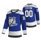 Men's Tampa Bay Lightning Customized Blue 2021 Reverse Retro Authentic Jersey