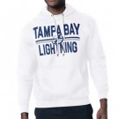 Men's Tampa Bay Lightning Starter White Mesh Look Team Name Logo Tri Blend Pullover Hoodie