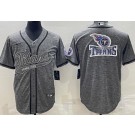 Men's Tennessee Titans Blank Limited Gray Gridiron Team Logo Baseball Jersey