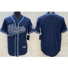 Men's Tennessee Titans Blank Navy Baseball Jersey