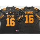 Men's Texas Longhorns #16 Arch Manning Black College Football Jersey