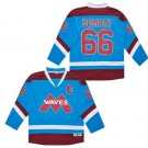 Men's The Mighty Ducks #66 Gordon Bombay Blue Waves Hockey Jersey