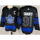 Men's Toronto Maple Leafs #91 John Tavares Black X Drew House Inside Out Authentic Jersey