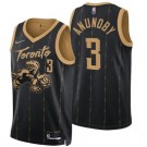 Men's Toronto Raptors #3 Og Anunoby Black City Diamond 75th Icon Hot Press Jersey