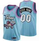 Men's Toronto Raptors Customized Pink Blue 2021 Tampa City Stitched Swingman Jersey