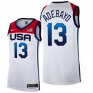 Men's USA #13 Bam Adebayo White 2021 Tokyo Olympics Hot Press Basketball Jersey