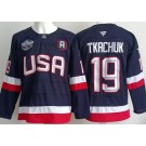 Men's USA #19 Matthew Tkachuk Navy 2025 4 Nations Face Off Authentic Jersey
