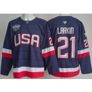 Men's USA #21 Dylan Larkin Navy 2025 4 Nations Face Off Authentic Jersey
