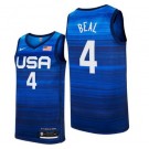 Men's USA #4 Bradley Beal Blue 2021 Tokyo Olympics Hot Press Basketball Jersey