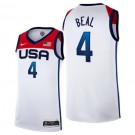 Men's USA #4 Bradley Beal White 2021 Tokyo Olympics Hot Press Basketball Jersey