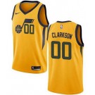Men's Utah Jazz #00 Jordan Clarkson Yellow Icon Heat Press Jersey