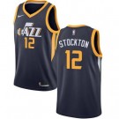 Men's Utah Jazz #12 John Stockton Navy Icon Hot Press Jersey