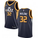 Men's Utah Jazz #32 Karl Malone Navy Icon Hot Press Jersey