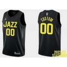 Men's Utah Jazz Custom Black 2022 Statement Icon Heat Press Jersey